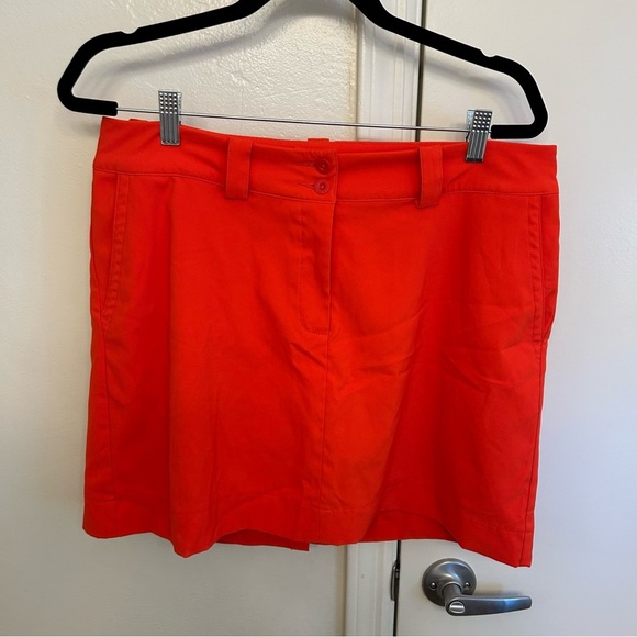 Nike Golf Dri-FIT Golf Skort Women’s Size 10 Orange Belted Mini Skort Athletic - Picture 1 of 6
